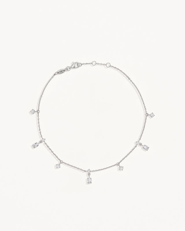 Sterling Silver No Rain, No Flowers Anklet