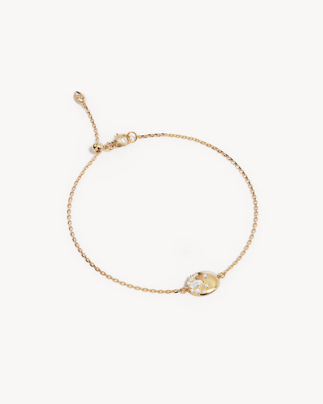 9k Solid Gold Lotus Within 0.18ct Lab-Grown Diamond Bracelet