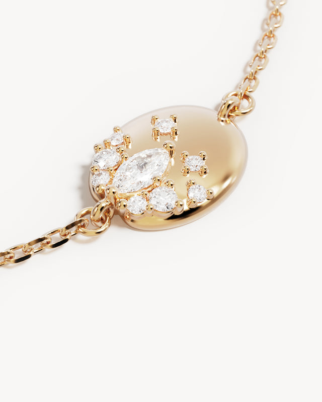 9k Solid Gold Lotus Within 0.18ct Lab-Grown Diamond Bracelet