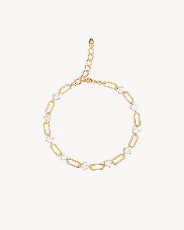 18k Gold Plated Radiant Love Link Chain Bracelet