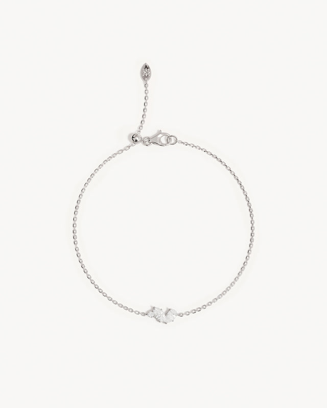 Sterling Silver Crystal Wings Bracelet