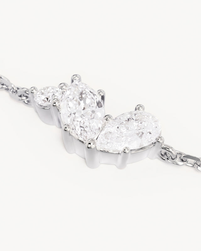 Sterling Silver Crystal Wings Bracelet