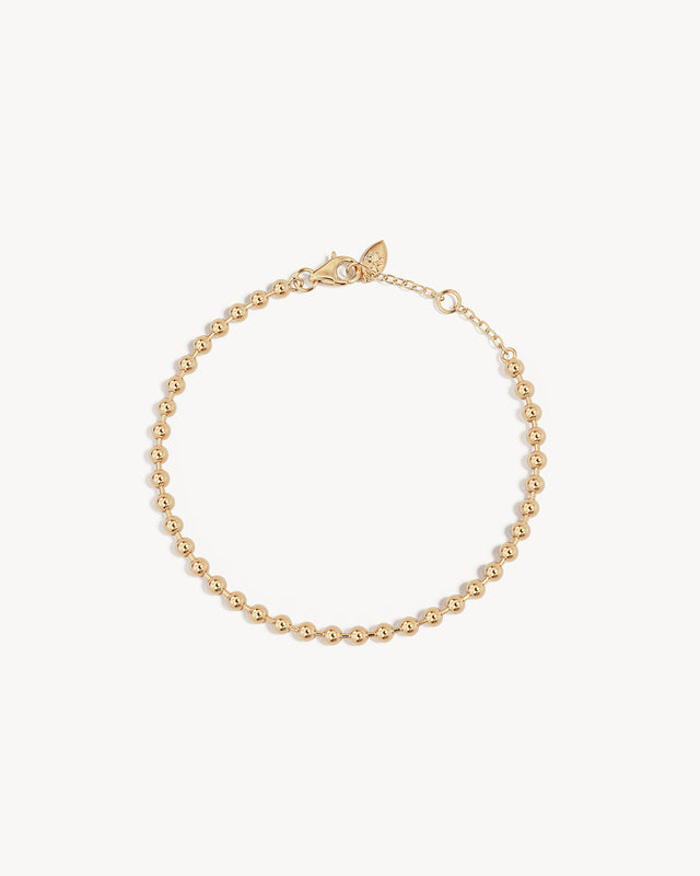 18k Gold Plated Ball Chain Bracelet - 3mm