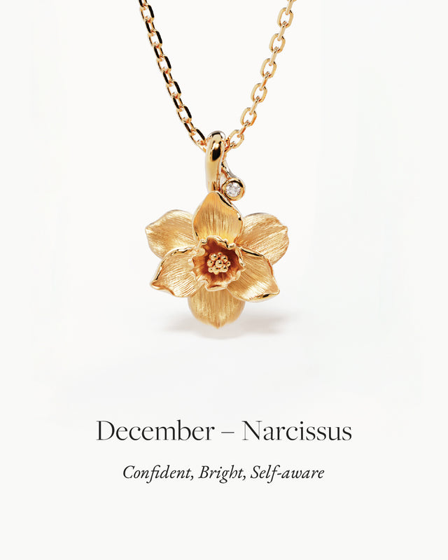 18k Gold Vermeil Narcissus December Birth Flower Bracelet