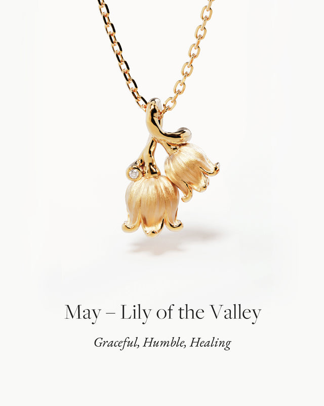 18k Gold Vermeil Lily of the Valley May Birth Flower Bracelet