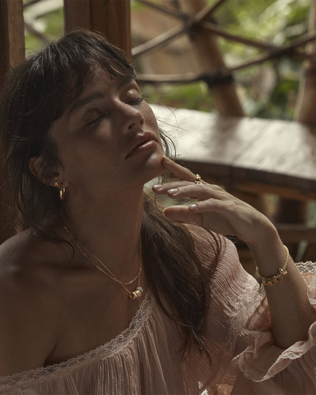 18k Gold Vermeil Born to Bloom Enamel Petal - Cloud Blue