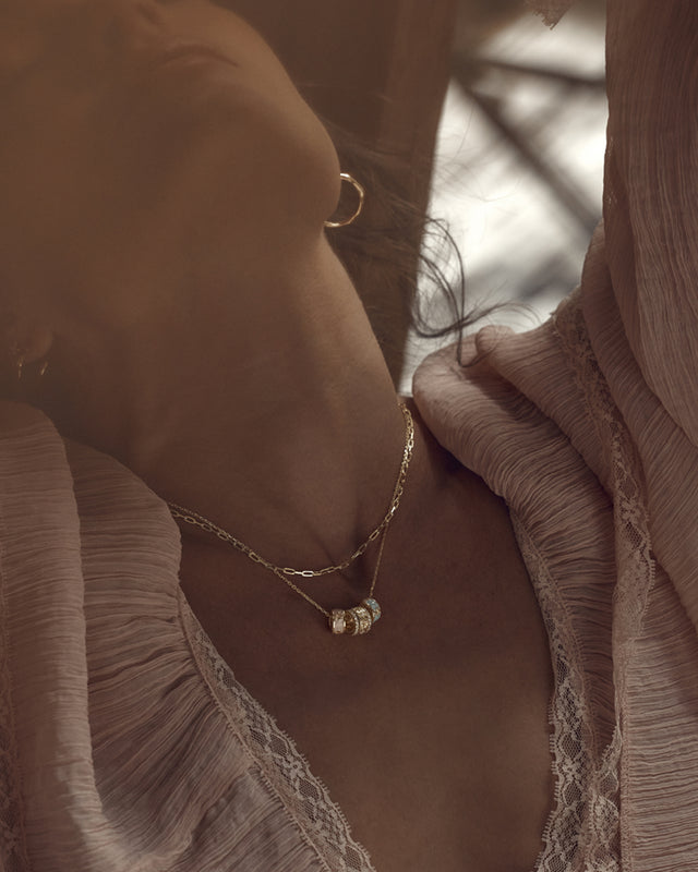 18k Gold Vermeil Born to Bloom Enamel Petal - Cloud Blue