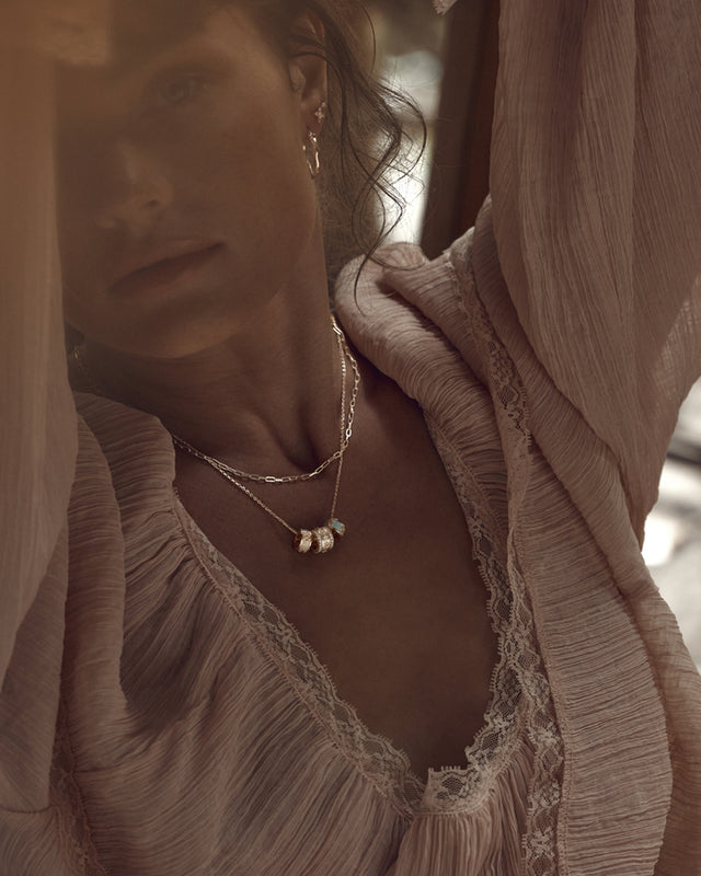 18k Gold Vermeil Born to Bloom Enamel Petal - Bone