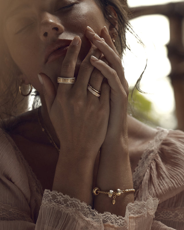 18k Gold Vermeil Born to Bloom Enamel Petal - Bone