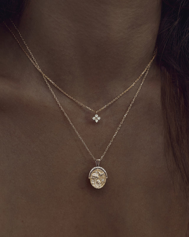 18k Gold Vermeil Crystal Bloom Necklace