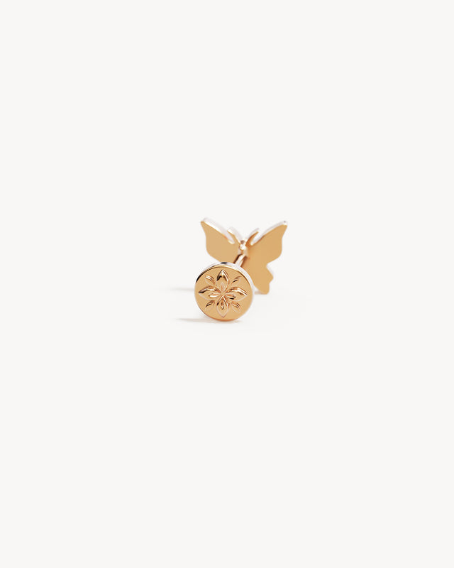 14k Solid Gold Fly With Me Cartilage Earring