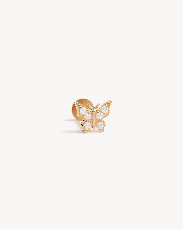 14k Solid Gold Fly With Me Cartilage Earring