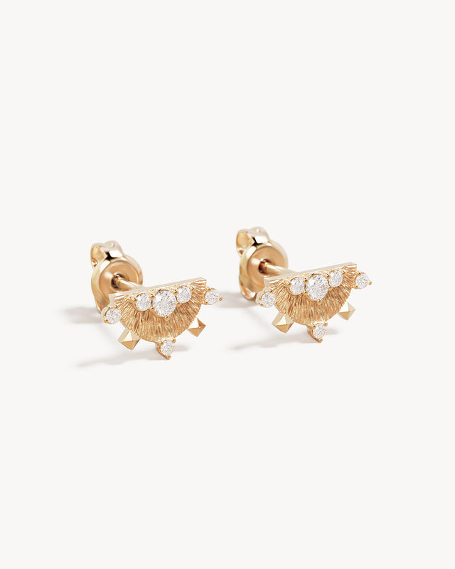 18k Gold Vermeil Lotus Rain Stud Earrings
