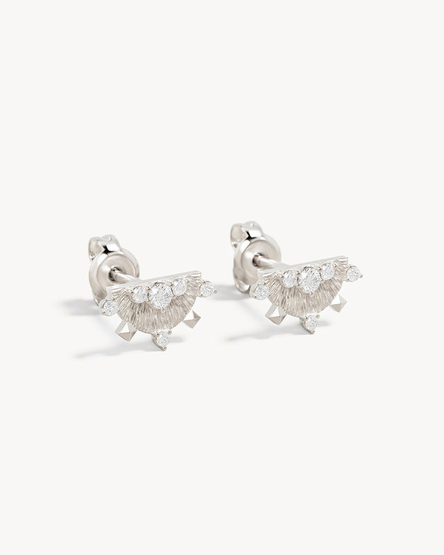 Sterling Silver Lotus Rain Stud Earrings