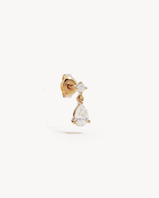 9k Solid Gold Silent Bloom Lab-Grown Diamond Earring