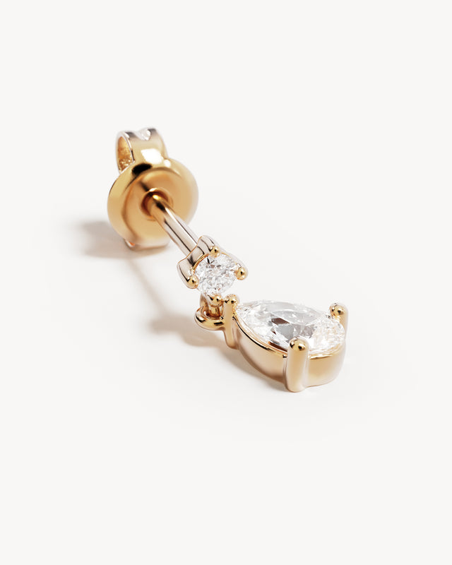 9k Solid Gold Silent Bloom Lab-Grown Diamond Earring