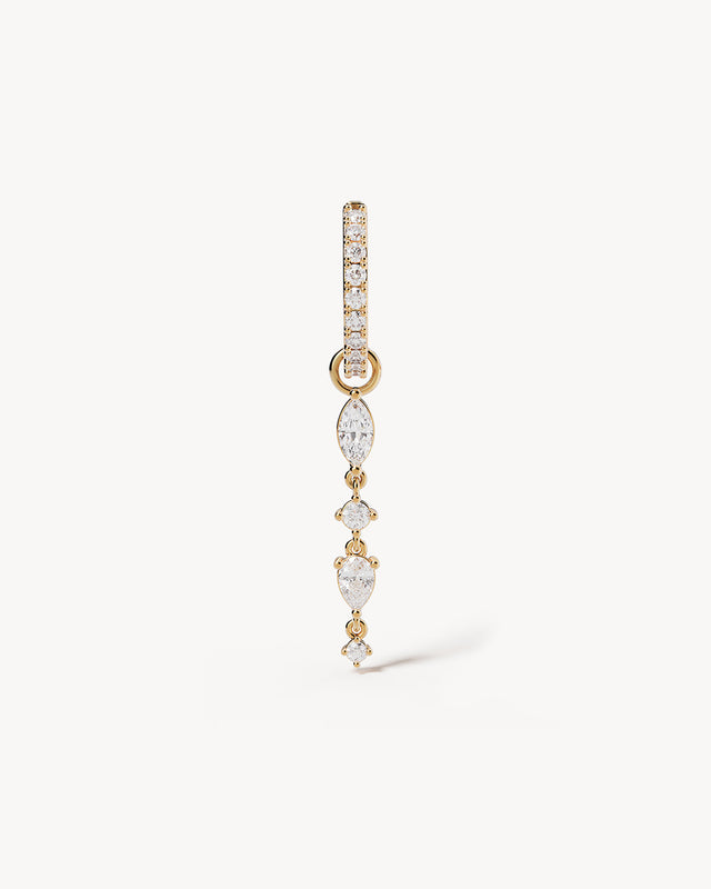 14k Solid Gold Cascading Light Hoop Earring