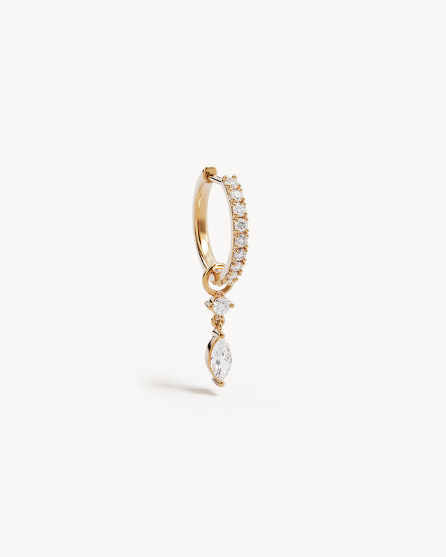 9k Solid Gold Sunkissed Lab-Grown Diamond Hoop