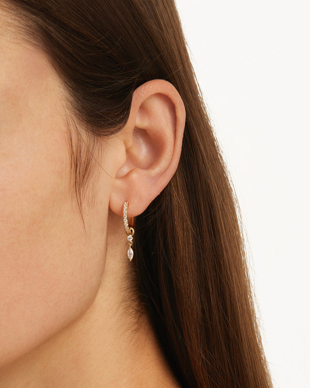 9k Solid Gold Sunkissed Lab-Grown Diamond Hoop