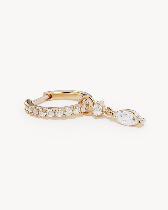 9k Solid Gold Sunkissed Lab-Grown Diamond Hoop