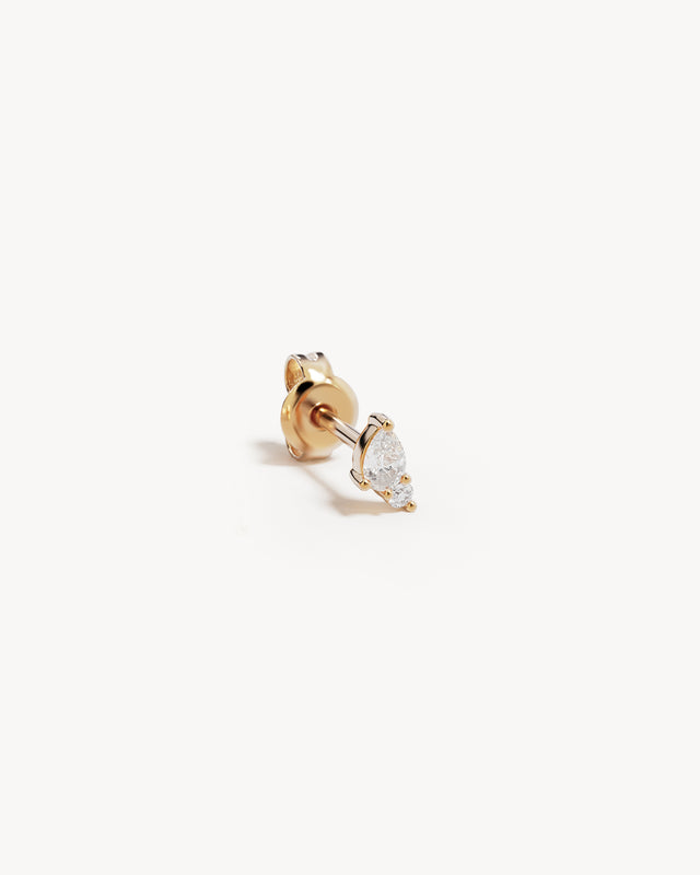 9k Solid Gold Sunkissed Lab-Grown Diamond Stud Earring