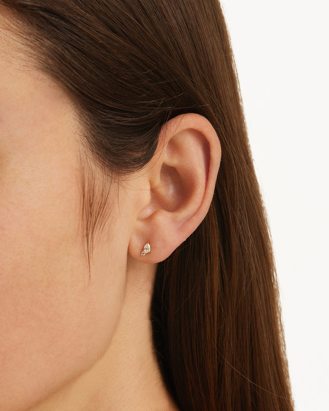 9k Solid Gold Sunkissed Lab-Grown Diamond Stud Earring