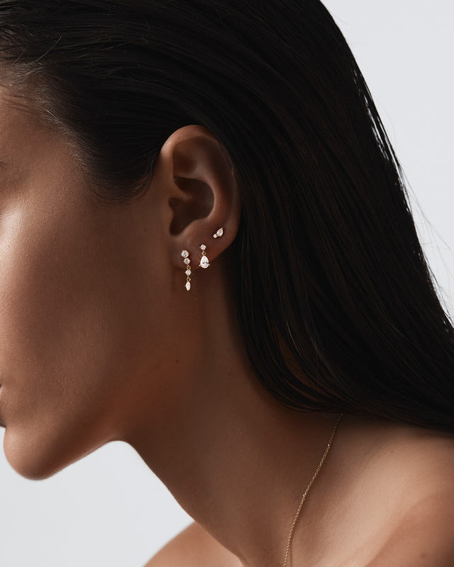 9k Solid Gold Sunkissed Lab-Grown Diamond Stud Earring