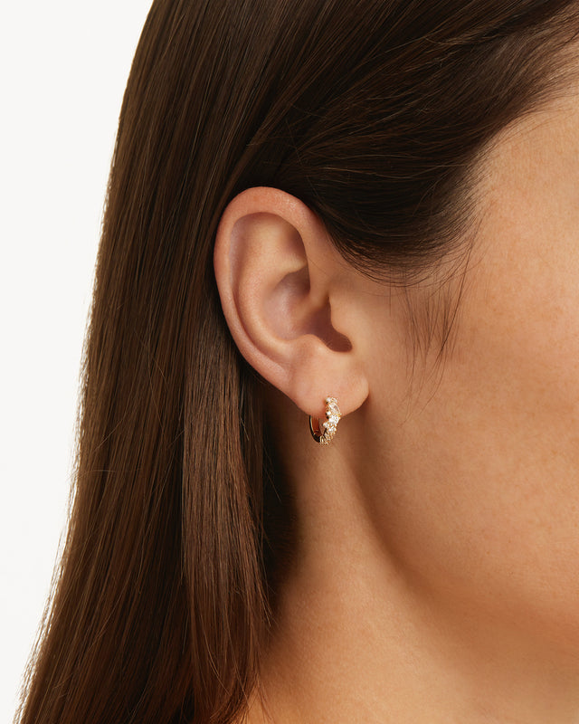 9k Solid Gold Sunkissed Stillness Lab-Grown Diamond Hoop