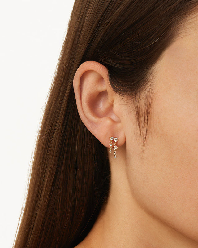 9k Solid Gold She Will Rise Lab-Grown Diamond Drop Earring - Left