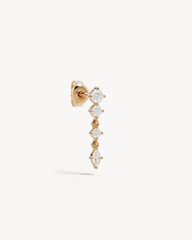 9k Solid Gold She Blooms Lab-Grown Diamond Drop Earring
