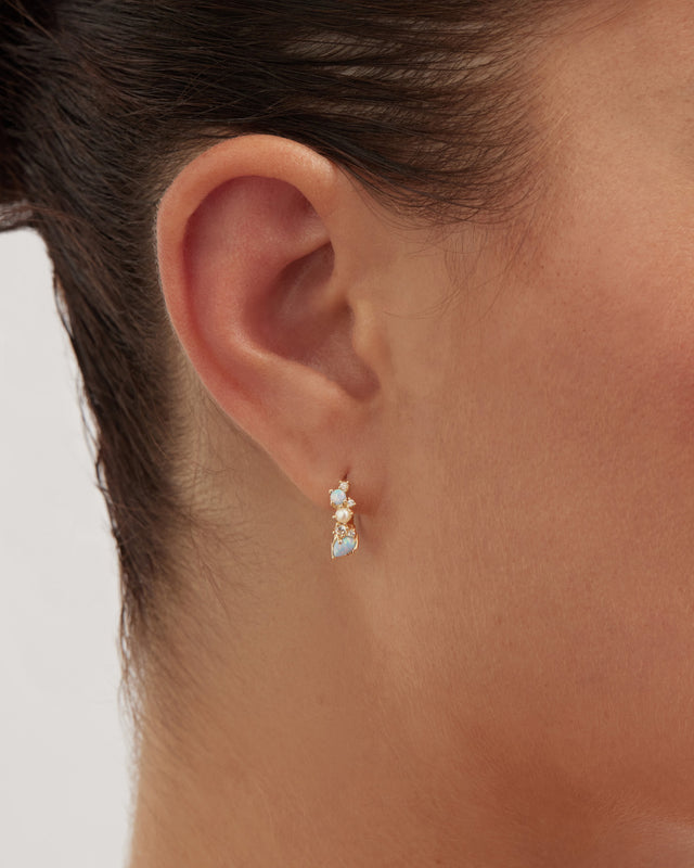 9k Solid Gold Enchanted Light Lab-Grown Diamond Hoop Earring