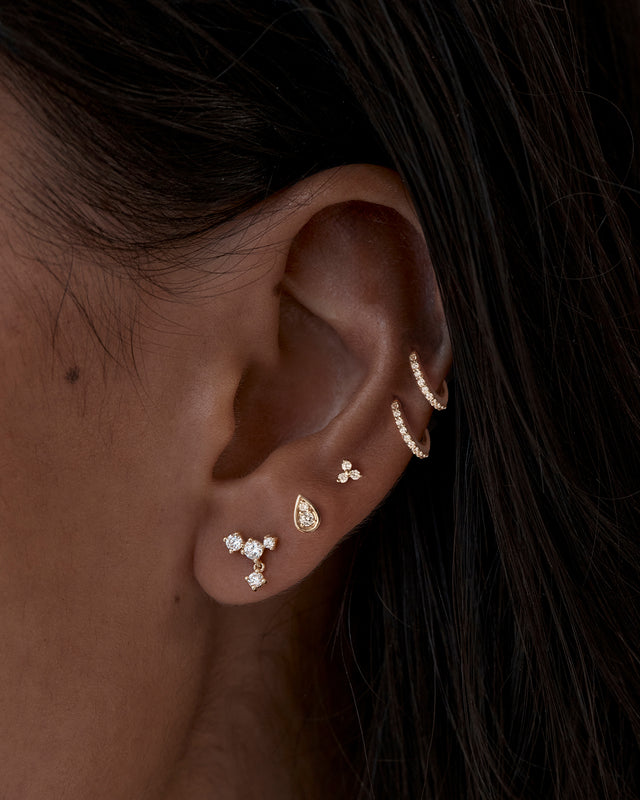 9k Solid Gold Sunlit Dew Lab-Grown Diamond Stud Earring