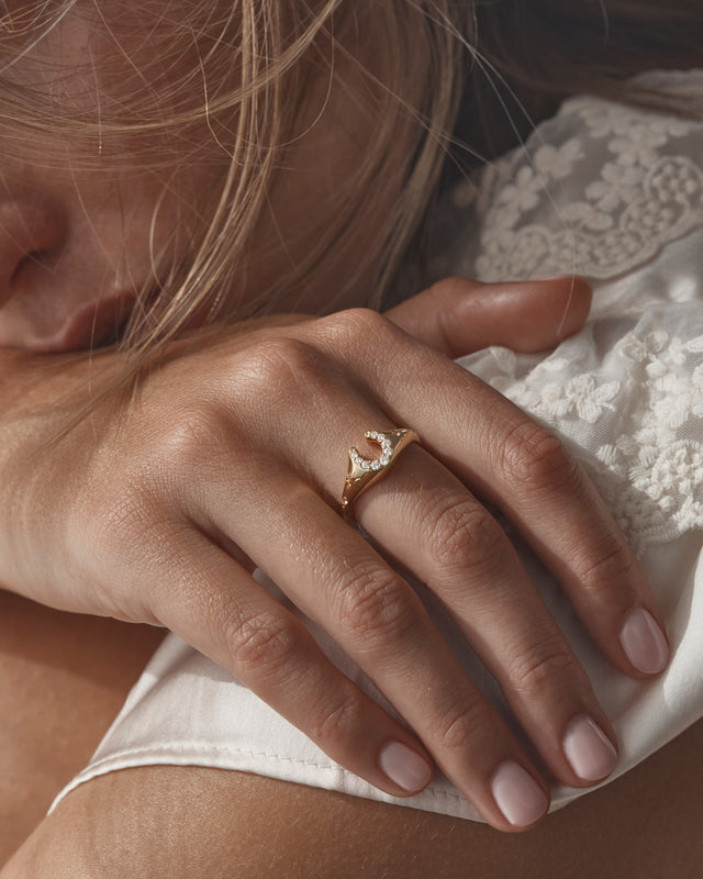 18k Gold Vermeil Lucky Horseshoe Ring