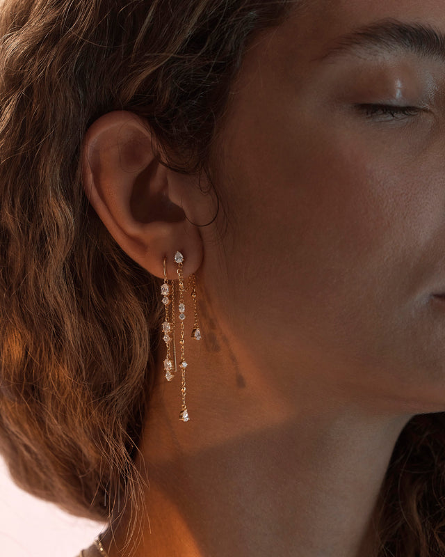 18k Gold Vermeil Cosmic Whisper Chain Earrings