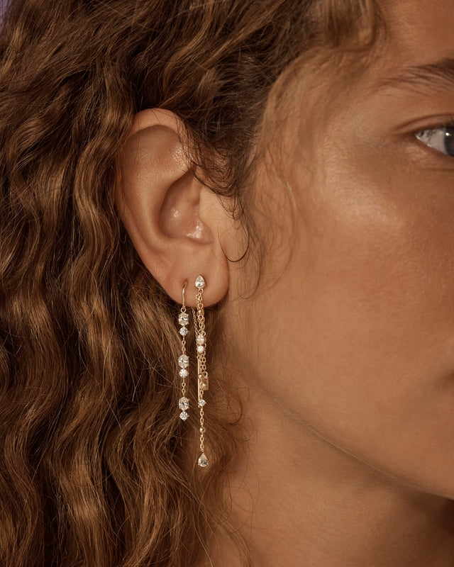 18k Gold Vermeil In the Stars Thread Earrings