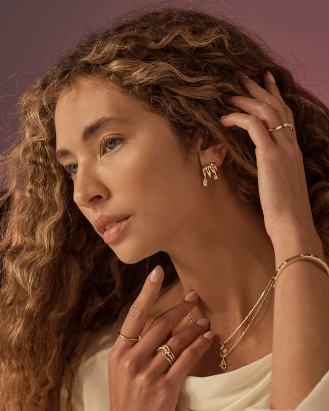 18k Gold Plated In the Stars Illusion Hoops