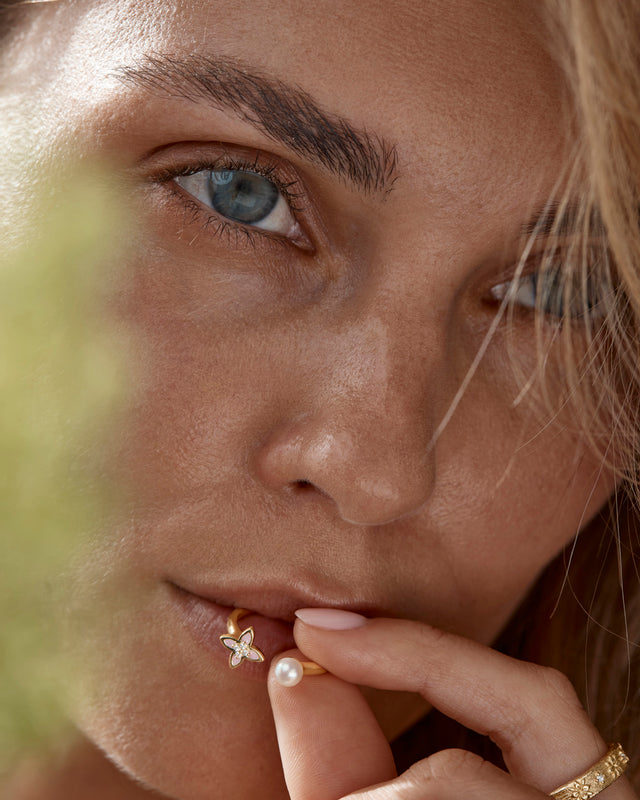 18k Gold Vermeil Lotus Dreams Pearl Ring