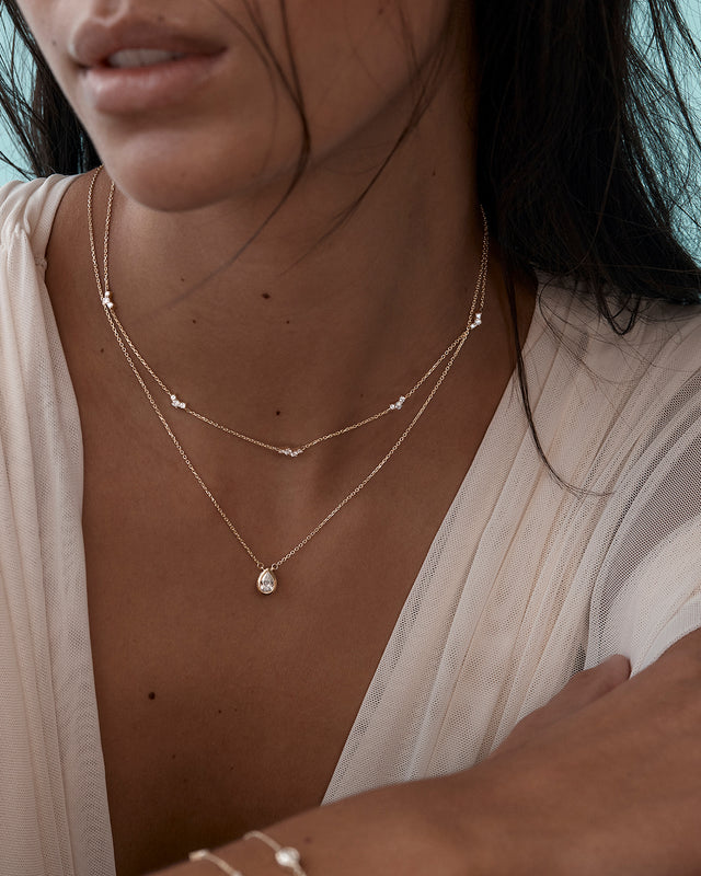 9k Solid Gold Sunlit Dew 0.438ct Lab-Grown Diamond Choker