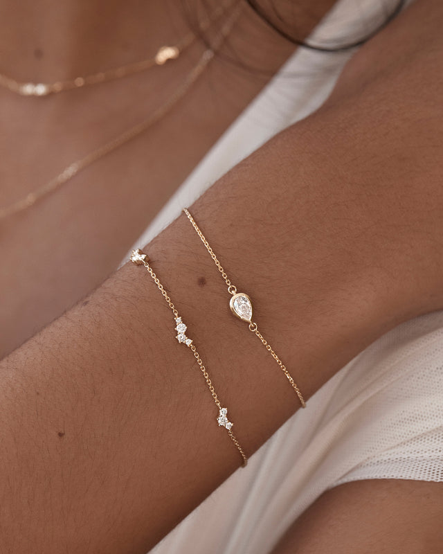 9k Solid Gold Sunlit Dew Lab-Grown Diamond Bracelet
