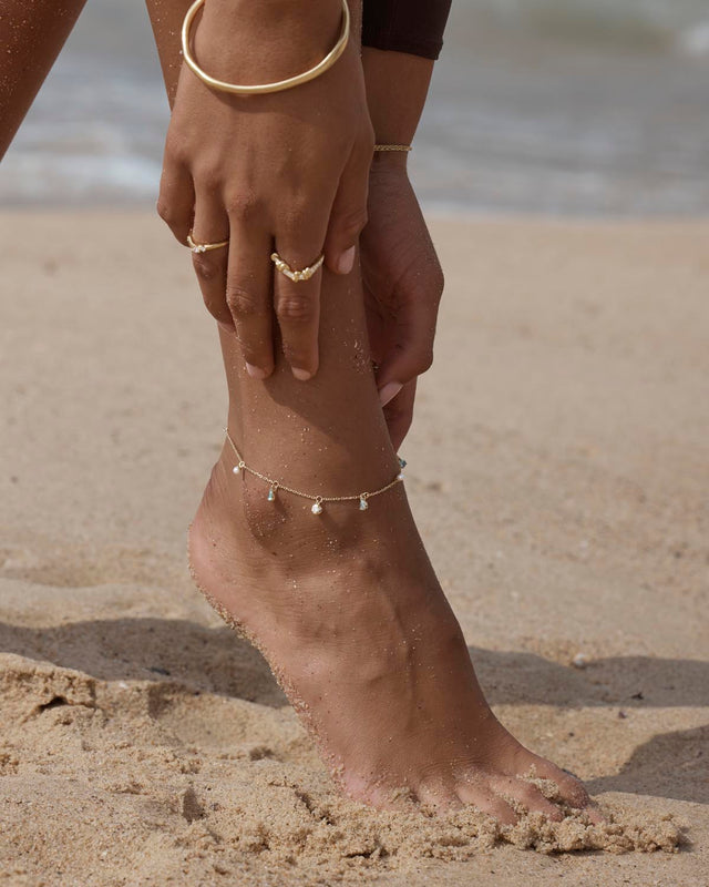 18k Gold Vermeil Breathe in Stillness Anklet