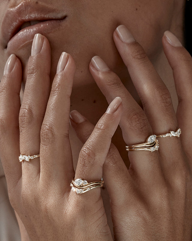 9k Solid Gold After the Rain Lab-Grown Diamond Ring