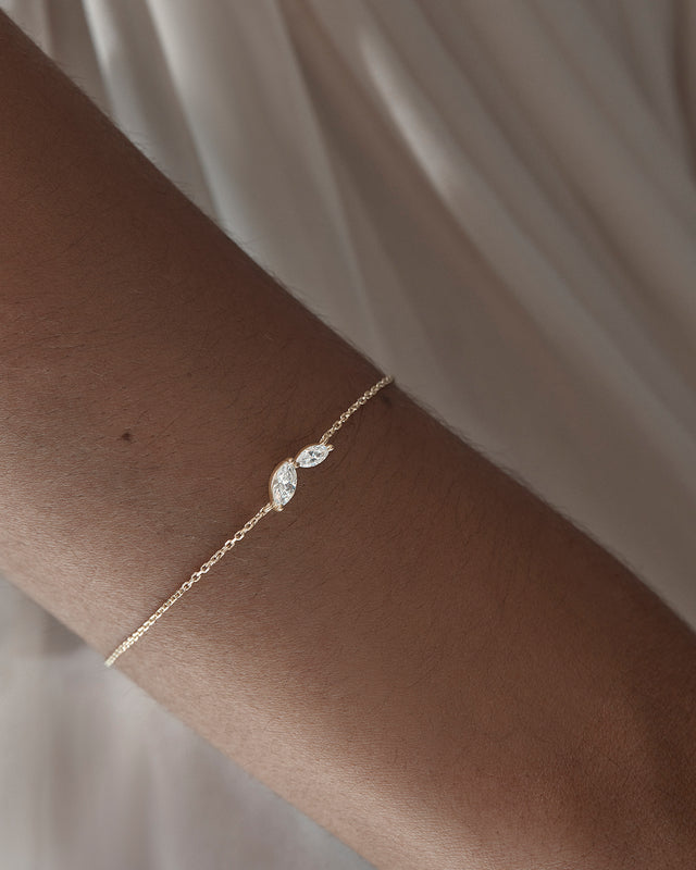 9k Solid Gold Whispering Petals 0.325ct Lab-Grown Diamond Bracelet