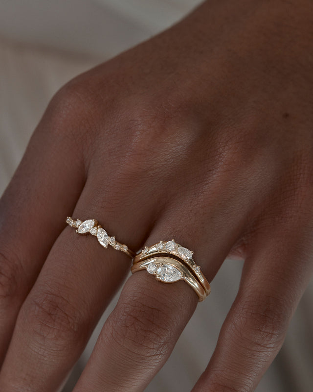 9k Solid Gold Whispering Petals 0.326ct Lab-Grown Diamond Ring