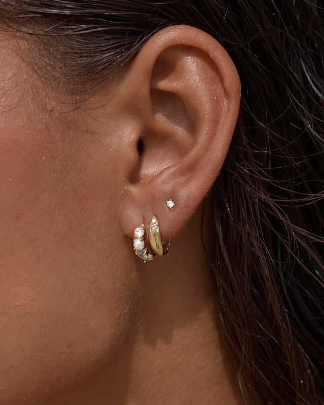18k Gold Vermeil Breathe in Stillness Hoops