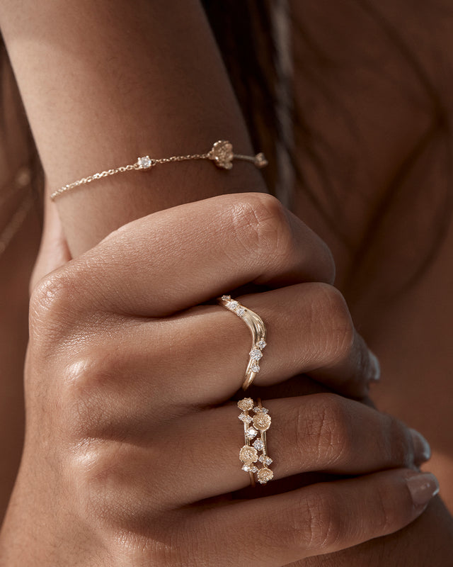9k Solid Gold Awakened Garden Lab-Grown Diamond Ring