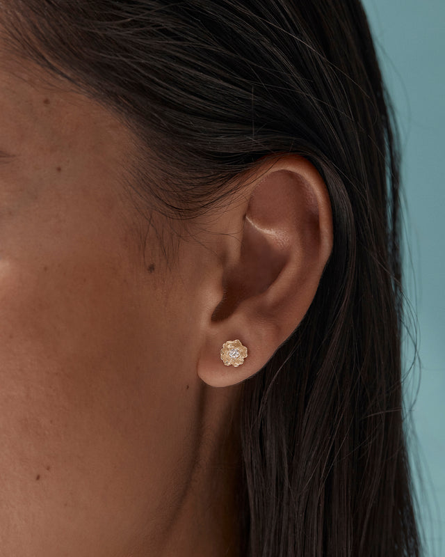 9k Solid Gold Whispers of Spring Lab-Grown Diamond Stud Earring