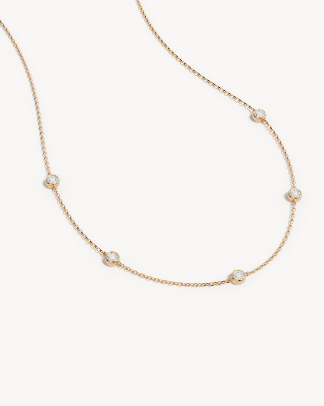 9k Solid Gold Sunlit Path 0.5ct Lab-Grown Diamond Choker