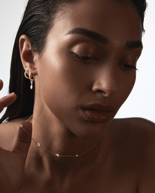 9k Solid Gold Sunlit Path 0.5ct Lab-Grown Diamond Choker