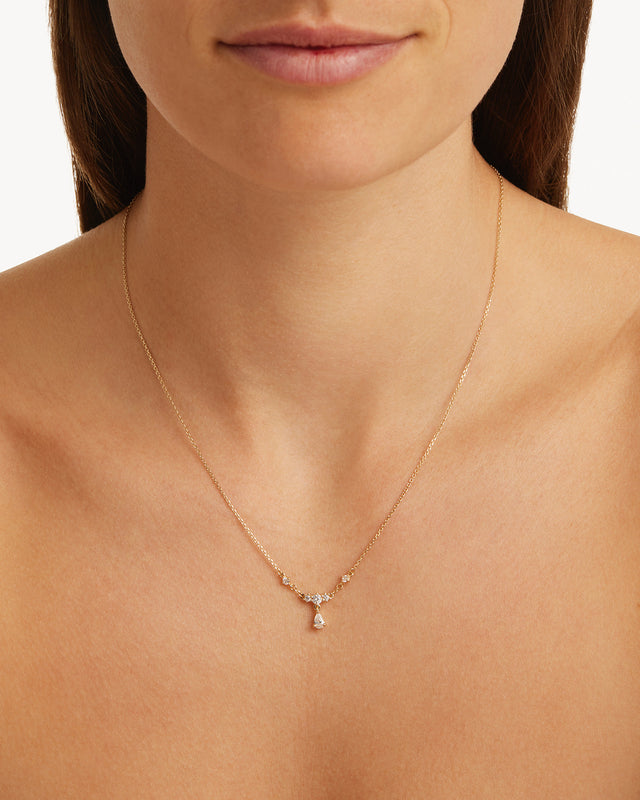 9k Solid Gold Silent Bloom Lab-Grown Diamond Necklace