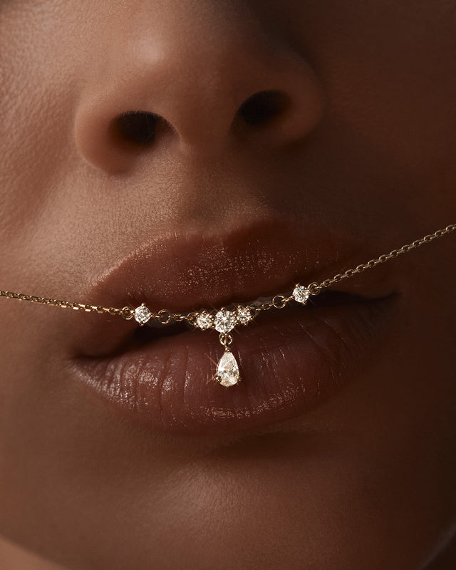 9k Solid Gold Silent Bloom Lab-Grown Diamond Necklace